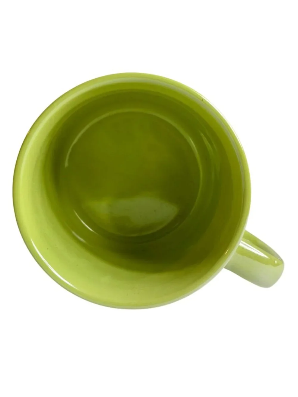 Butterfly Coffee Mug Cup Lime Green Ceramic Embossed Glaze Oversized 4